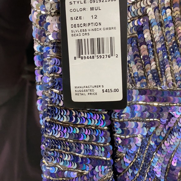 Adrianna Papell Multicolor sequin ombré long gown - Picture 11 of 13